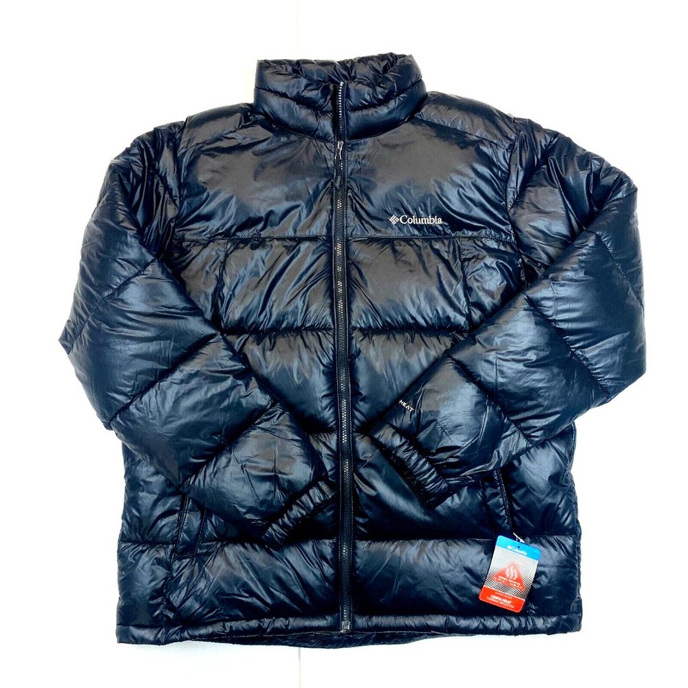 Men's Columbia Pike Lake Puffer Jacket - Black Shiny - XL